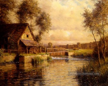  Chevalier Galerie - vieux moulin en normandie paysage Louis Aston Knight river